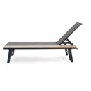 WATERLOO CHAISE LOUNGE WITH ATTACHED WOOD SIDE TABLE, 1PC, (62756.00BLK)