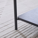 Upholstered Ottoman Coffee Table Foot Rest with Black Metal Legs and Open Storage, Faux Fur, Beige, 30.7' Wide