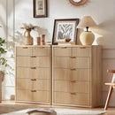 Distressed Fluted Dresser Featuring Six Drawers 42Inch