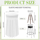 White Spandex Cocktail Tablecloths 32 Inch Round Pack Of 4