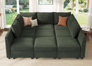 Emerald Green Modular Sleeper Sofa With Hidden Storage Compartment
