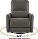 Power Recliner Chair USB Charging Charcoal Faux Leather