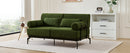 Modern Loveseat Sofa 2-Seater with USB Ports, Cylindrical Armrests, Green Chenille, 59 Inch