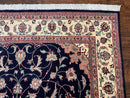Navy Blue Pak Persian Rug 6x10, Floral Medallion, Traditional Persian Area Rug, Fine 240 KPSI