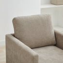 Modern Square Upholstered Swivel Accent Chair 360 Degree Lounge Armchair Taupe Chenille 30.7'W