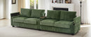 Modern 4-Seater Corduroy Sofa with USB Ports, Hidden Storage Arms, Flip-Top Cup Holders, Green, 133'