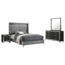 Lucia 4-piece Eastern King Bedroom Set Grey and Black