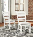 Vintage Farmhouse Cushioned Dining Chairs Whitewash 2 Pack