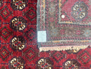 Persian Turkoman Tribal Rug 4x8, Handmade Vintage Wool Carpet, Red, Bohemian Rug