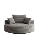 55''L Corduroy Chenille Foam Single Swivel Chair, Fluffy Modern Sleeper, 360 Degree Swivel Chair for Living Room, Bedroom, Lounge and Projection Room