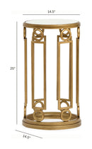Lorena - Round Accent Table - Burnished Brass