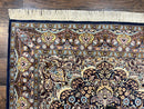 Pak Persian Rug 5x7, Navy Blue Hand Knotted Wool Oriental Carpet 5 x 7 ft, Floral Medallion, Traditional Vintage Pakistani Rug, 225 KPSI