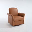Swivel Accent Chair Modern Barrel Armchair with Wood Base for Bedroom Reading Waiting Living Room