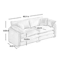 Modern Fabric Living Room Sofa with 4 Pillows, Upholstered Large Deep Seating Loveseat, Green Corduroy