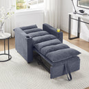 Sleeper Sofa Chair Bed, Convertible Sofa Chair 3-in-1, Adjustable Sleeper Chair Pullout Sofa Bed with Modern Velvet Fabric for Living Room Apartment Small Space, Grey