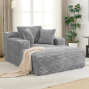 Oversized Chaise Lounge With Deepseat Corduroy Upholstery