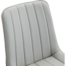 Extended Seat Cushion PU Dining Chair Set - Four Pieces.Smooth line design,Integral metal leg structure,Can integrate well into various modern home decoration styles.Gray and Brown Splicing Colors.