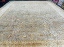Palace Sized Rug 11x18, Handmade Wool Oversized Persian Carpet 11 x 18 ft, Gray-Taupe, Beige-Cream, Floral, Large Hand Knotted Area Rug