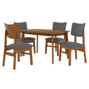 47 Inch Mid Century Modern Dining Table, Solid Wood Kitchen & Dining Room Table for 4, Minimalist Table for Dining Room, Rectangular Dinette Table, Easy Assembly