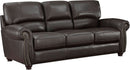 Dark Brown Top Grain Leather Sofa Set With Loveseat