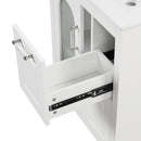 24' Bathroom Vanity with Sink, Bathroom Vanity Cabinet with Two Drawers and Door, Adjustable Shelf, Solid Wood and MDF, White (Old Sku:WF309411AAK)