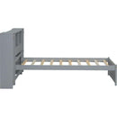 Twin Size Platform Bed with Storage Headboard and Lockers, Gray