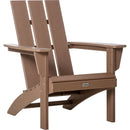 Patio Adirondack Chair, Outdoor HDPE Fire Pit Chair, Weather Resistant Outdoor Chair with High-back, Patio Chair for Deck, Garden, Backyard, Brown