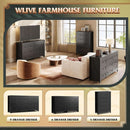 Farmhouse Tall Black Walnutstain Dresser With Drawers