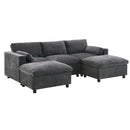 [VIDEO]86.5'' Chenille Modular Sectional Sofa with Storage Pockets, 5 Seat U Shaped Couch Set with Pillows,Free Combination,Modern Cloud Sofa with 2 Movable Ottoman for Living Room,Apartment,3 Colors