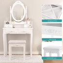 White Vanity Table Set With 360 Degree Rotating Mirror