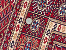 Pakistani Bokhara Rug 4x6, Red Turkoman Carpet, Finely Hand Knotted, Wool Vintage Rug
