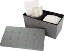 Storage Ottoman Bench 30 Inch Gray Removable Divider