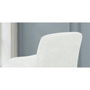 Comfy Accent Chair, Upholstered Slipper Chair, Armless Chair with Wood Legs and Soft Fabric for Living Room, Bedroom, White