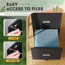Black 3-Drawer Locking Rolling File Cabinet for Home Office