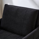 Upholstered Convertible Sleeper Sofa with 5-Position Backrest, Side Pockets, Storage, Black Chenille, 31.5'