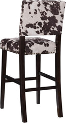 Stylish Cowhide Print Bar Stool with Comfortable Padded Seat