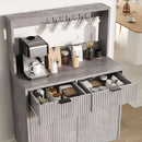 Grey Sideboard Cabinet With 2 Drawers For Dining Room