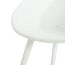 Modern Gable Dining Chair Set of 2 with Weather-Resistant Plastic in White