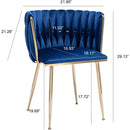Blue Wingback Dining Chairs Set Of Four Modern Style