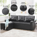 Sleeper Sectional Sofa Black Leather With Convertible Bed