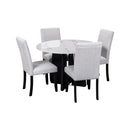 Modern Dining Room Chairs Set of 4, Accent Diner Chairs Upholstered Fabric Side Stylish Kitchen Chairs with Solid Wood Legs and Padded Seat - Beige