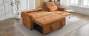 2-in-1 Sofa 82' Three-seater Sofa with Sofa Bed and Reversible Recliner, Orange Chenille