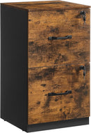 Two Drawer File Cabinet With Lock Printer Stand For A4 And Letter Size Files Rustic Brown And Black