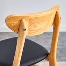 Cozy Natural Wood Color Rubberwood Dining Chair Set - 8 Pieces, Solid Wood and Rattan-Style Design, Small Curved Back, PU Cushion, And Beautiful Shape Match Perfectly With Any Room And Everyday Use.