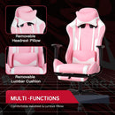 Pink PC Gaming Chair With Lumbar Support For Home Office