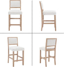 Beige Bar Stools Set Of 2 26 Inch Counter Height Backrest