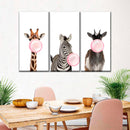 Bubble Gum Safari Animals Wall Art