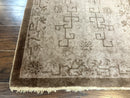 Antique Chinese Fette Rug 3x6, Taupe, Handmade Wool Chinese Carpet