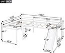 Wooden Twin Loft Bed With Slide And Ladder White For Kids Teens