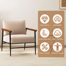 Mid Century Contemporary Accent Chair Linen Upholstery